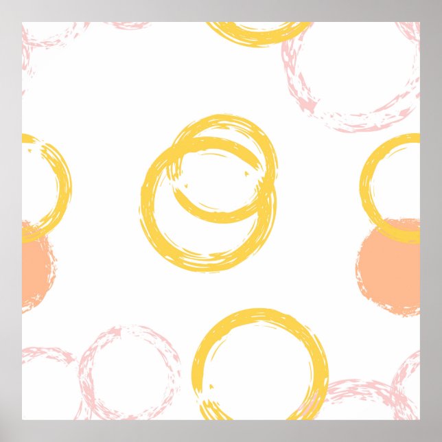 Brush Circle. Vintage Seamless Pattern. Colourful  Poster (Front)