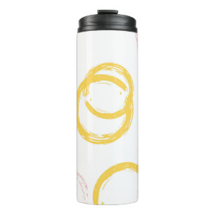 Brush Circle. Vintage Seamless Pattern. Colourful  Thermal Tumbler