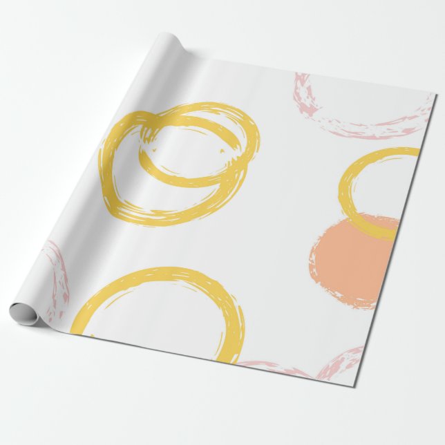 Brush Circle. Vintage Seamless Pattern. Colourful  Wrapping Paper (Unrolled)