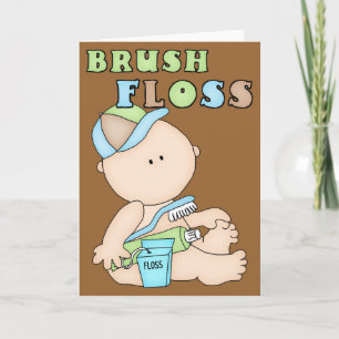 Brush Floss Baby Boy Greeting Card