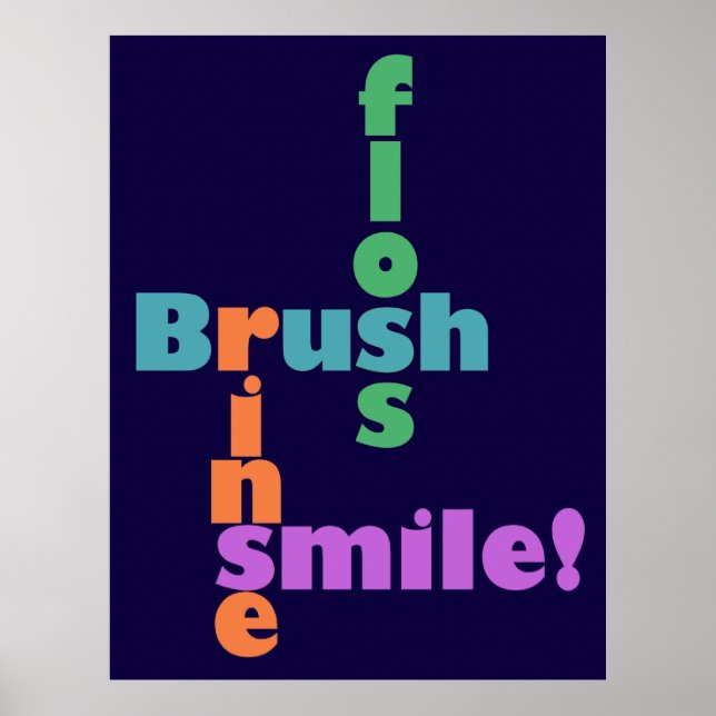 Brush Floss Rinse SMILE! Poster (Front)