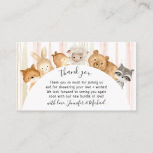 Brush Forest Animals Thank You Enclosure Card