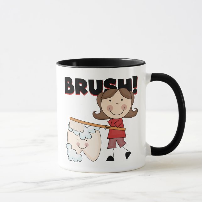 BRUSH - Girl With Tooth Tshirts and Gifts Mug (Right)