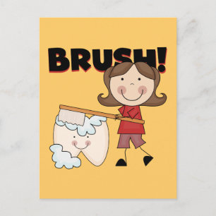 BRUSH - Girl With Tooth Tshirts and Gifts Postcard