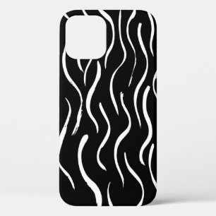 Brush grunge pattern. White and black.abstract,art iPhone 12 Case
