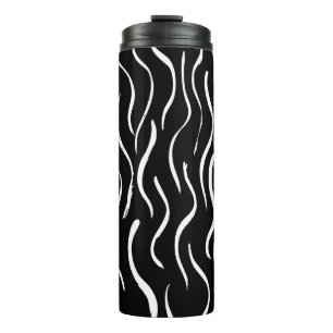 Brush grunge pattern. White and black.abstract,art Thermal Tumbler