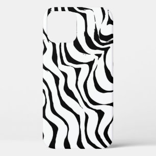 Brush grunge pattern. White and black vintage. abs iPhone 12 Case