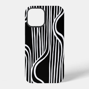 Brush grunge pattern. White and black vintage. abs iPhone 12 Case