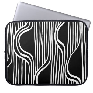 Brush grunge pattern. White and black vintage. abs Laptop Sleeve