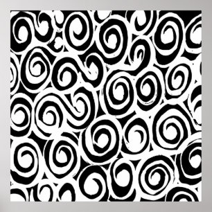 Brush grunge pattern. White and black vintage. abs Poster