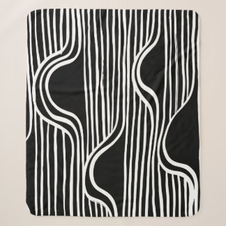 Brush grunge pattern. White and black vintage. abs Sherpa Blanket