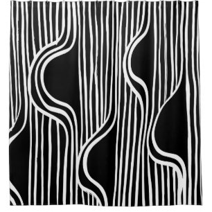 Brush grunge pattern. White and black vintage. abs Shower Curtain