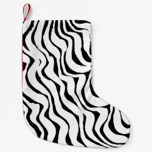 Brush grunge pattern. White and black vintage. abs Small Christmas Stocking