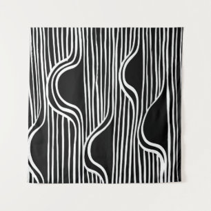 Brush grunge pattern. White and black vintage. abs Tapestry