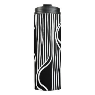 Brush grunge pattern. White and black vintage. abs Thermal Tumbler