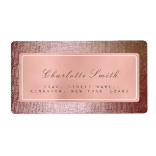 Brush Kiss Pink Rose Gold Return Address Labels