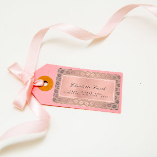 Brush Kiss Pink Rose Gold Return Address Labels