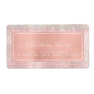 Brush Kiss Pink Rose Gold Return Address Labels