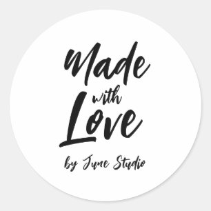 Brush Lettering handmade with love package sticker
