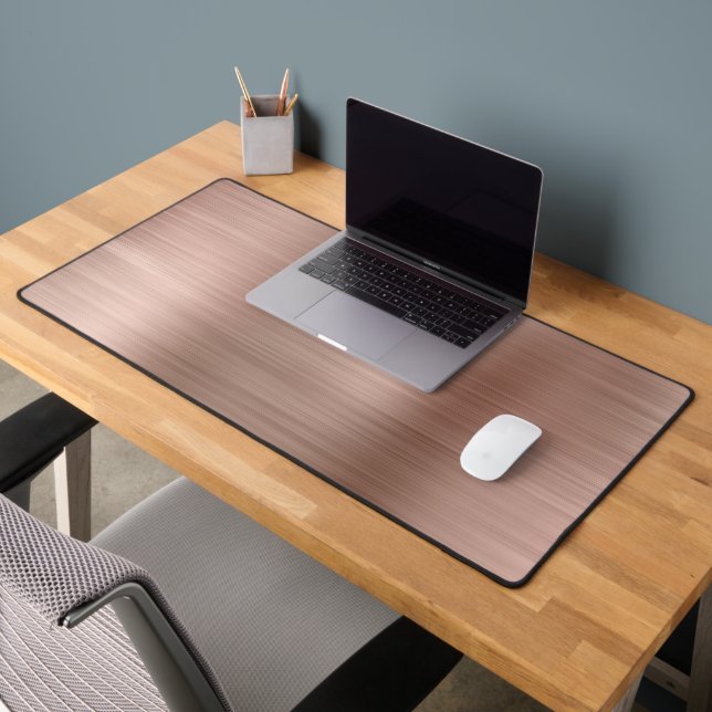 Brush Metallic Rose Gold Desk Mat (Office 2)