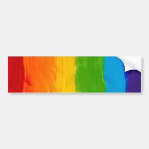 brush painted watercolor rainbow bumper sticker