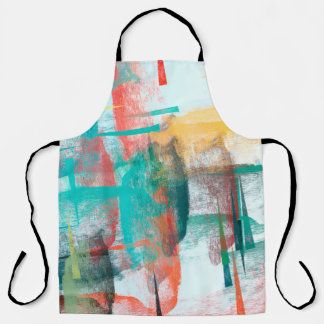 Brush painting. Artistic canvas mix unique form. O Apron