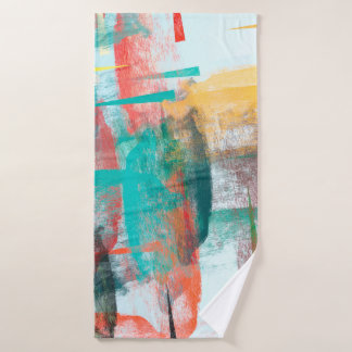 Brush painting. Artistic canvas mix unique form. O Bath Towel