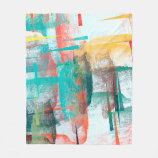Brush painting. Artistic canvas mix unique form. O Fleece Blanket