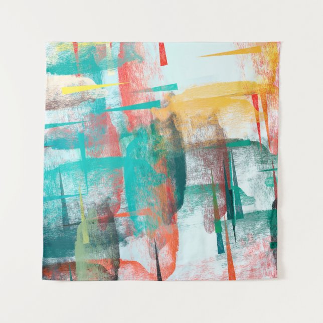 Brush painting. Artistic canvas mix unique form. O Tapestry (Front)