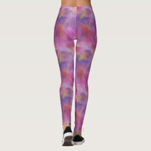 Brush painting effect purple Yoga Leggings