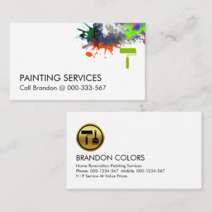 Brush Painting Paint Splatter Business Card