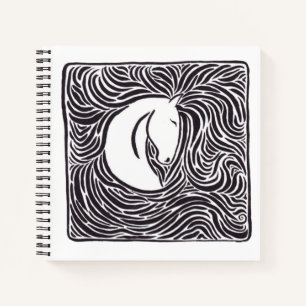 Brush Pen Horse Notebook