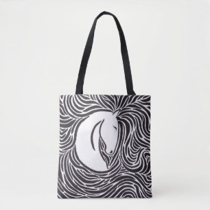 Brush Pen Horse Tote Bag