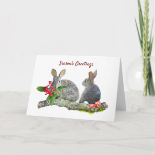 Brush Rabbits Season's Greetings Card