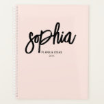 Brush Script Calligraphy Girly Blush Pink Planner<br><div class="desc">Minimalist features name in modern handwriting font.</div>