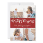Brush Script Christmas Blessings Photo Collage