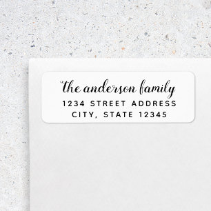 Brush Script Family Name Return Address