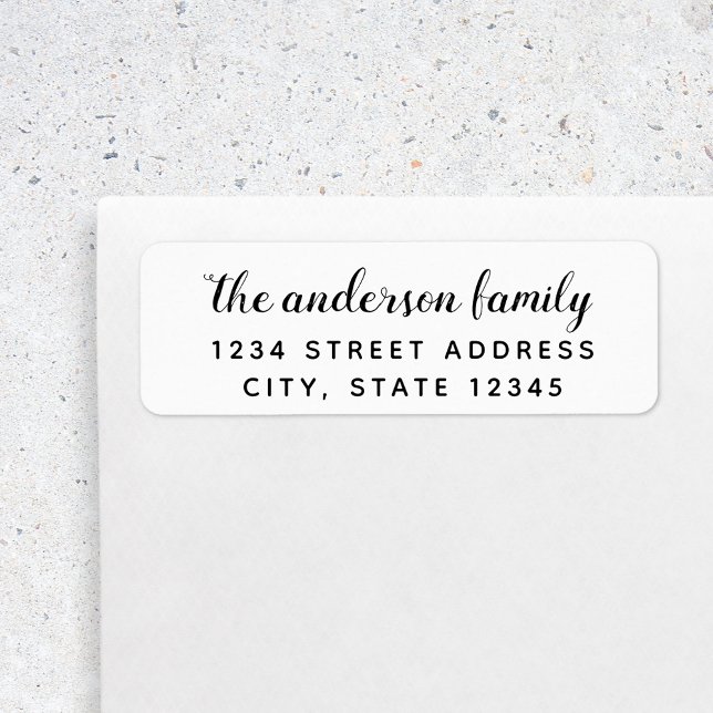 Brush Script Family Name Return Address (Creator Uploaded)