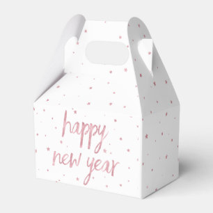 Brush Script Faux Rose Gold Glitter Favour Box