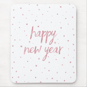 Brush Script Faux Rose Gold Glitter Mouse Mat