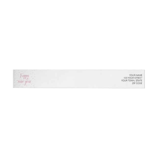Brush Script Faux Rose Gold Glitter Wrap Around Label (Individual)