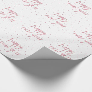 Brush Script Faux Rose Gold Glitter Wrapping Paper