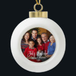 Brush Script Feliz Navidad Photo Ceramic Ball Christmas Ornament<br><div class="desc">Modern Brush Script Feliz Navidad Photo Ornament</div>