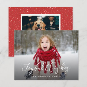 Brush Script Full Photo Christmas Holiday Card