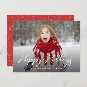 Brush Script Full Photo Christmas Holiday Card