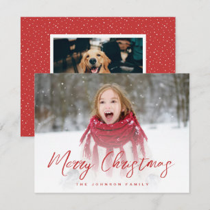 Brush Script Full Photo Christmas Holiday Card
