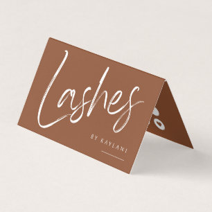 Brush Script Lashes Folded Business & Loyalty Card