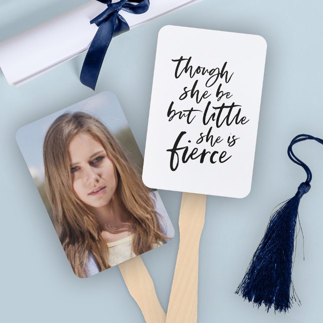 Brush Script Little But Fierce William Shakespeare Hand Fan (Creator Uploaded)