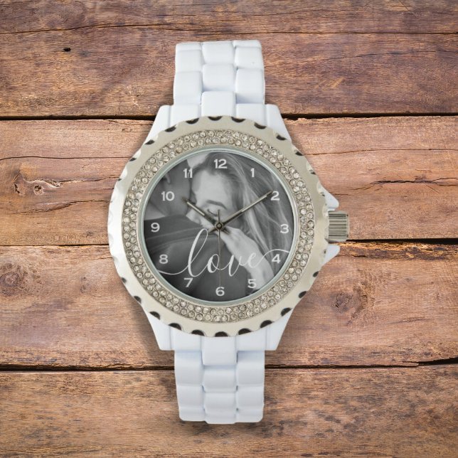 Brush Script Love Custom Photo Watch (Creator Uploaded)