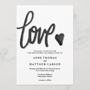 Brush Script Love Wedding Invitation